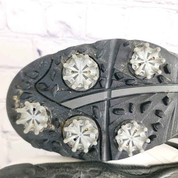 FootJoy FJ Green Joys Golf Shoes White Leather Spiked Athletic Shoes Men… - Picture 11 of 13